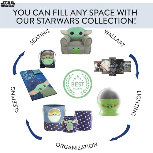 Star Wars, The Mandalorian Pop Up Hamper Featuring The Child with Durable Carry Handles, 24" H x 23" W X 2" CM