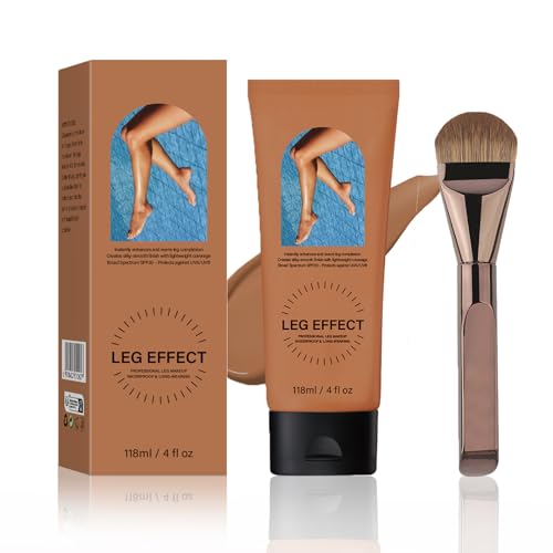 Leg Makeup Waterproof with Brush, No Transfer Body Makeup for Legs Full Coverage Waterproof Concealer, Scar & Tattoo Cover Up for All Skin Tones, Long Lasting Makeup (#03)