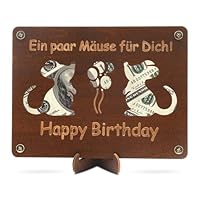 NeutypeChic Geldgeschenke Geburtstag, Geldgeschenk Jugendweihe aus Holz inkl, Personalisierte Geburtstag Geschenk, Geldgeschenke Verpackung für Männer Frauen Brautpaar