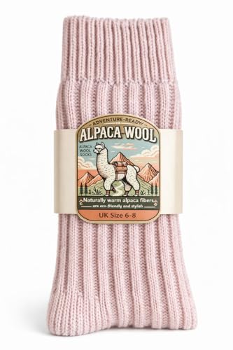Alpaca Merino Wool Socks Warm Thermal Winter Socks Soft Breathable Moisture Wicking Durable Skin Friendly (UK Numeric 3 5 Regular Regular Rose Gold)