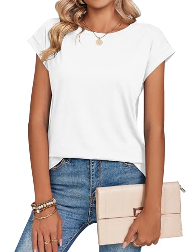 Image of Zeagoo Womens Tops Summer Casual Cap Sleeve Tshirts Shirts Business Dressy Spring Fashion Outfits Trendy Clothes