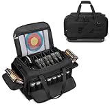GOBUROS Gun Range Bags for Shooting with Molded Bottom for 6 Handguns Ammo