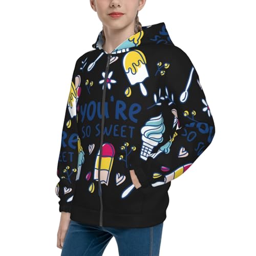 You are so Sweet Kid Hoodies Boys Zip Up Sweatshirts Girls Pullover with Pocket