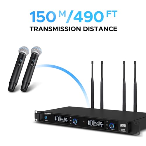 image for Froket Wireless Microphone System - Pro UHF Automatic Search Dual Chan