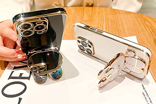 For Iphone 11 Pro Max Case For Women Girls,6D Cute Kawaii Hidden Rabbit Bunny Mirror Stand,Luxury Plating Glitter Soft Silicone Makeup Girly Phone Case With Camera Cover For Iphone 11 Pro Max Purple #TOP3