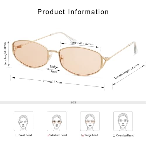 Retro Oval Sunglasses For Women Men Hexagonal Rectangle Metal Frame Sun Glasses AP3625