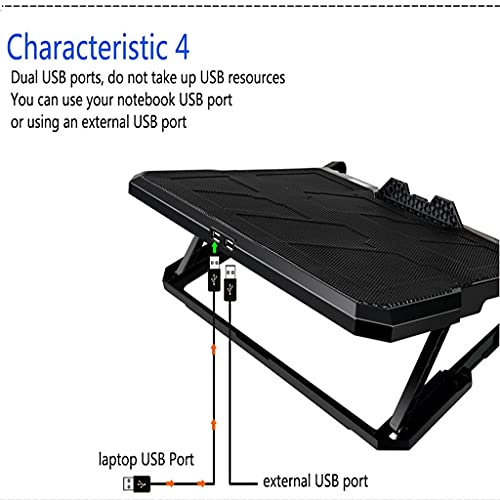 Base para portátiles con 6 ventiladores y pantalla LCD para 12-16 pulgadas miniatura 5