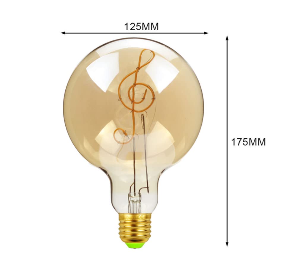 Lampadina Edison LED, Lampadina Decorativa del Fuoco del LED Lampadina Decorativa del Filamento della Lampadina del Globo E27 220-240V 4W (Phonogram)