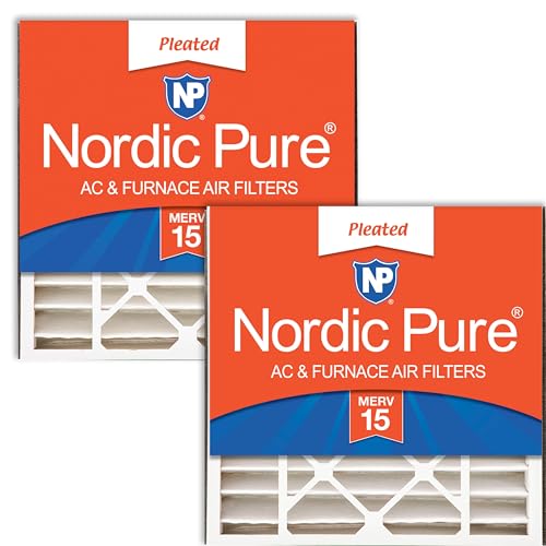 Image of Nordic Pure 20x20x5 Air Bear Replacement Pleated MERV 15 Air Filter 2 Pack | Actual Size: 19 11 /16 x 20 11 /16 x 4 15 /16 Fits 266649-103 Made in USA, Pro Strength HVAC Filtration, Fine Particles