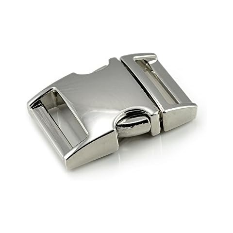 Klickverschluss aus Metall im 3er Set, 3/4'' Klippverschluss/Steckschließer/Steckverschluss für Paracord-Armbänder, Hunde-Halsbänder, Rucksack, Farbe: Silber Cover