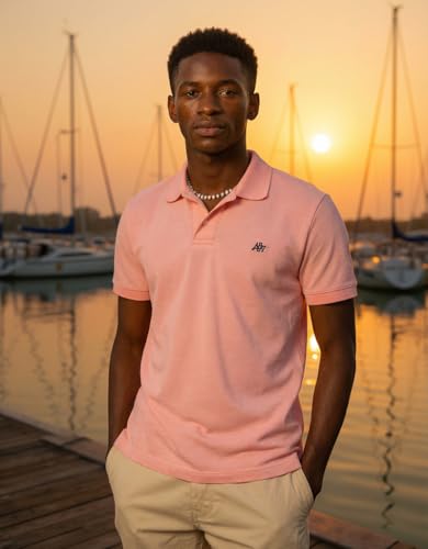Aero A87 Solid Pique Polo, Pink Dream, M