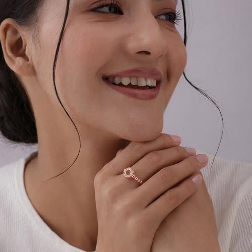 Image of TRUESILVER ACPL 925 Sterling Silver Eternity Wedding Band Pave CZ Circle Caviar Bead Statement Ring for Women