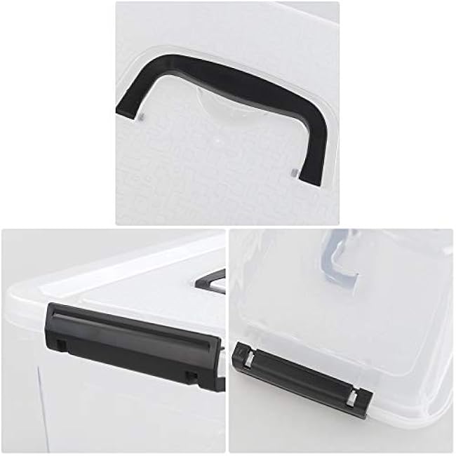 10 Liter Storage Boxes, Clear Plastic Storage Totes with Lids Set of 6