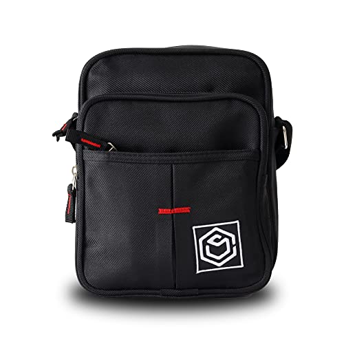 Bolso Hombre Bandolera, Bag Urban Con Cremalleras Y Bolsillos. Mariconera para cintura u hombro. Perfecta para Regalo, Pequeño Bolsito Casual Color Negro, Para Pecho O Cintura.