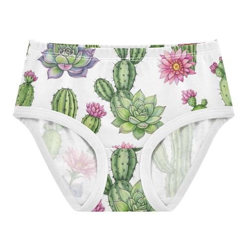 Cotton Toddlers Underwear Floral Watercolor Cacti Succulents Flowers Cute Panties Girl Fun Print Underpants Briefs 2t