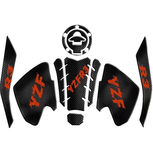 �ɓK������YZF-R3 YZF R3 2019 �I�[�g�o�C�̃^���N�p�b�h�v���e�N�^�[ 3D �Q���X�e�b�J�[�f�J�[���J�[�{���t�@�C�o�[