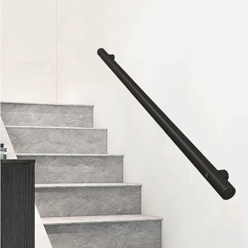 Balustre durable en acier inoxydable noir, rampe murale haut de gamme pour marches de maison - 2