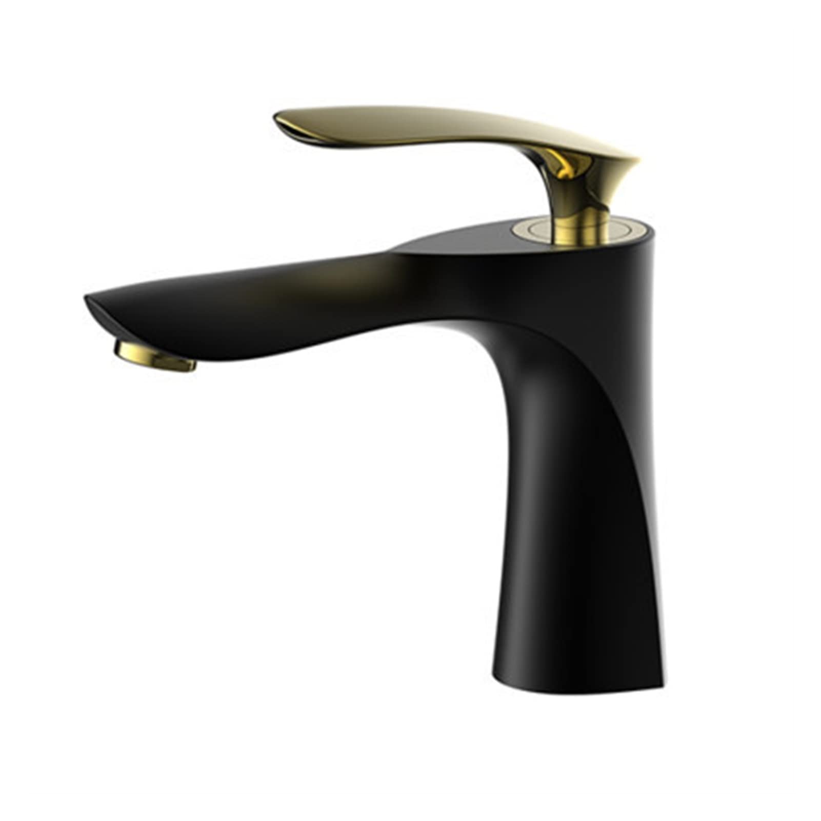 Mooilko Khaki Bathroom Basin Faucets Gold Sink Mixer Tap Hot Cold Single Handle Deck Mounted Lavatory Crane Water Tap Rose Gold/Black Easy To Install(Khaki)