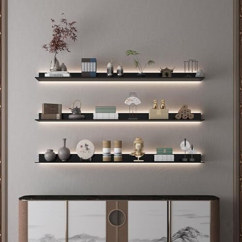 Étagères murales flottantes LED en métal pour illuminer votre salon