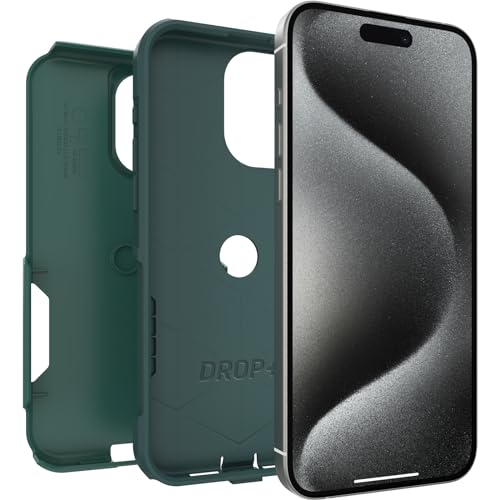 Image of OtterBox iPhone 15 Pro MAX (Only) Commuter Series Case - GET YOUR GREENS (Green), slim & tough, pocket-friendly, with port protection