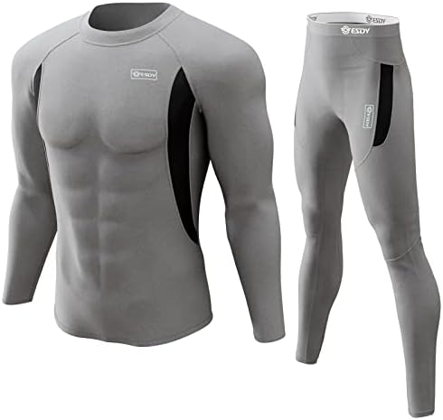 Thermal Underwear for Men- Fleece Lined Long Johns Hunting Gear Warm Base Layer Top & Bottom Set for Cold Weather