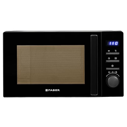 Image of Faber Instacook20 S Digital Standalone 20L Microwave Oven | 700W | 6 Auto Cook Menu, Digital Control, Reheat & Defrost Feature, 255mm Turnable Glass, Child Safety Lock, Easy Clean Coating | Black