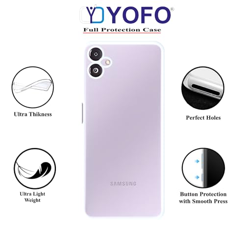 Image of YOFO Back Cover for Samsung Galaxy F14 (2.0 MM|SlimFlexible|Silicone|Transparent|Camera Protection)