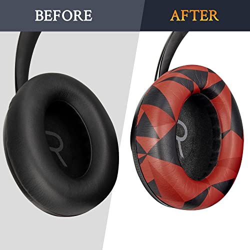 Image of SOULWIT Protein Leather Replacement Earpads for Bose 700 (NC700) Wireless Headphones, Ear Pads Cushions with Softer Protein Leather, High-Density Noise Cancelling Foam, Added Thickness - Red Storm