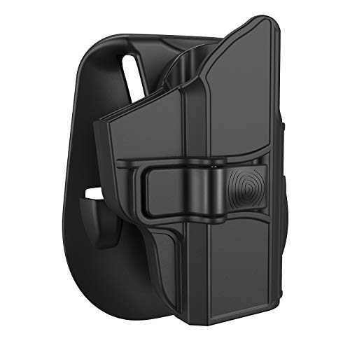 OWB Holsters Compatible with Sig P365, Adjustable Paddle Holster for Sig Sauer P365 9mm Pistol, Polymer Outside Waistband Open Carry Belt Holsters with Full Cover Trigger Index Finger Relase, RH