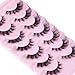 EYDEVRO False Eyelashes Wispy Lashes D Curl Cat Eye Lashes Clear Band Manga Lashes Natural Look Fox Eye Fake Lashes Fluffy Faux Mink Strip Lashes 7 Pairs Pack