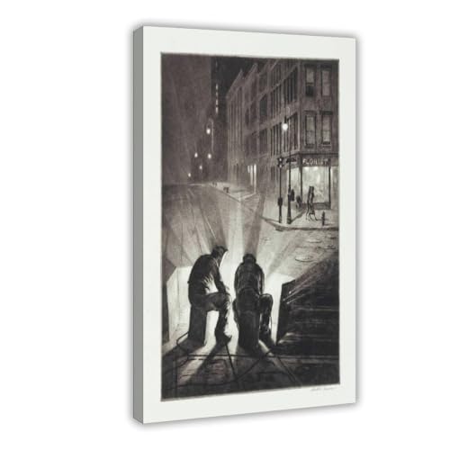 Cadre suspendu avec toile Arc Welders Martin Lewis pour mur vide sans percer