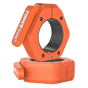 Forcefree+ Barbell Clips (Pair), Barbell Clamps, Quick Release Olympic Barbell Clamps with Anti Slip TPR Grip, Barbell Collars for Secure Weightlifting & Powerlifting (Black) (MAG, Green)