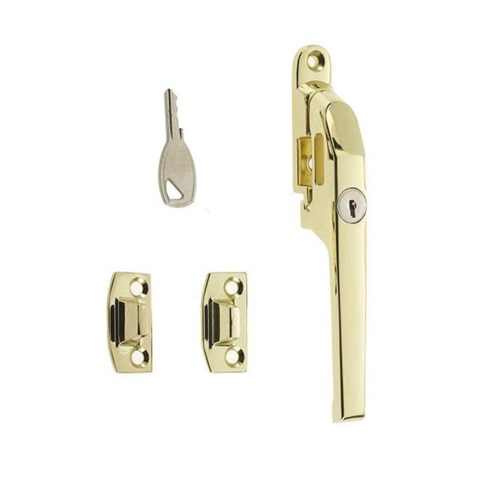 Polished Brass Locking Window Casement Fastener