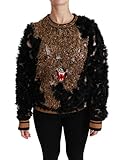dolce gabbana pullover  Dolce & Gabbana - - All - Black Rabbit Fur Pullover Wool Sweater - IT40 S