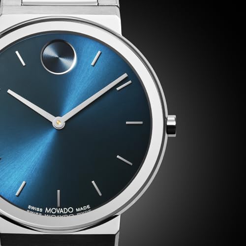 Movado Bold Horizon Ultra Thin Watch for Men and Women - Swiss Made - Water Resistant 3ATM/30 Meters - Sleek and Slim Premium Luxury Wristwatch for Everyone - 40mm4