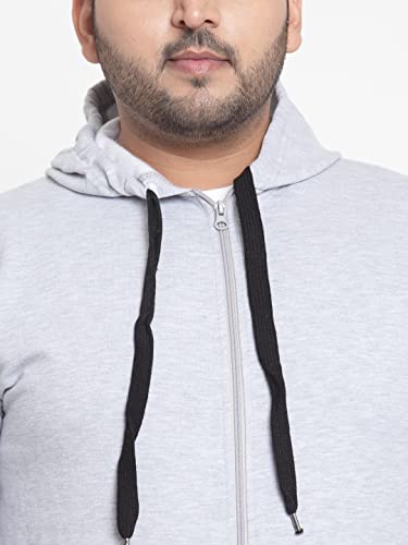 Image of Scott International Men's Solid Cotton Hoodies for Men Sweatshirt for Men Gym Warm Travel Hoodies for Men Pullover Hoodies for Boys Stylish Winter Wear with Hood and Pockets Zipper Hoodie Grey