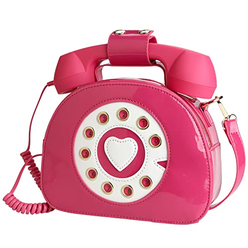 Image of QiMing Retro dial telephone Crossbody Shoulder Bag,Pu Movable microphone Purse for Women