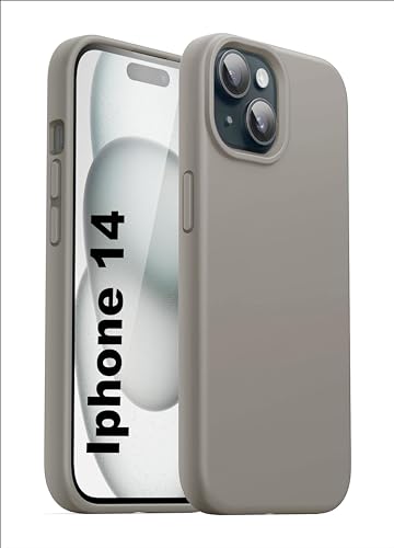 Image of SBMS Silicone Case for iPhone 14 6.1-Inch /iPhone 13 6.1-Inch, Silky-Soft Touch Full-Body Protective Phone Case, Shockproof Cover with Microfiber Lining (Gray)