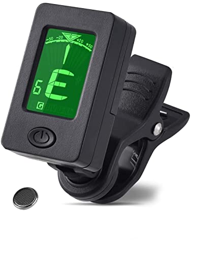 SLS Music Clip-On Digital Tuner – LCD Display Electronic Tuner for Guitar, Bass, Violin & Ukulele