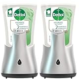 DETTOL Lot de 2 No touch kit - Distributeur Automatique Effet Inox et Gel Lavant Mains Aloe Vera