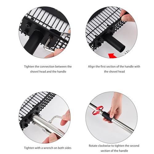 Pala de aves de corral de metal resistente con mango extendido de 30 cm para gallinas 7