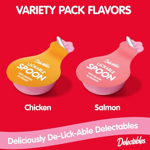 Deliciosos petiscos úmidos para gatos feitos com frango e salmão verdadeiros, purê cremoso, sem bagu