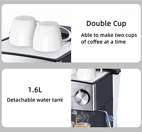 WSJTT Macchina for caffè Espresso 20 Bar Macchina da caffè con Latte schiumogeno Bannaro,850 m Serbatoio RUMOVABILE… - immagine 7