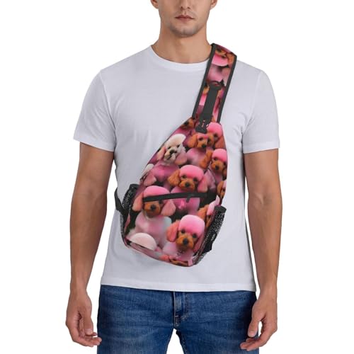 Morrales sling estampado perros rosa para viaje y senderismo miniatura 7