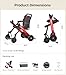 PAISEEC 2-in-1 Foldable Electric Wheelchair for Adults & Seniors, Easy Control and Folding, Lightweight Power Wheelchair Walker Combo, Airline-Approved, 18-Mile Range, Red, Right-Handed