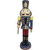 Fraser Hill Farm Resin Nutcracker Figurine Holding Staff | Christmas Decoration for Living Room,...