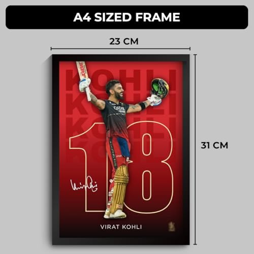 Image of Funk You Store Virat Kohli Framed Poster | King Kohli 18 Wall Art | RCB Edition | Cricket Legend | Premium Sports Decor for Cricket Fans | Motivational Wall Poster (F 008)