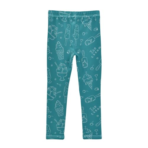 Girls Leggings Ice Cream Pattern and Food Drawings Toddler Girls Clothes Leggings for Girls Toddler Girls Leggings 3-4T2