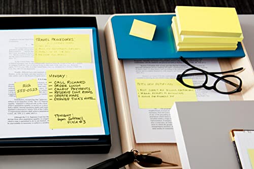 Post-it Notes, 1 /3/8 x 1 7/8 in, 12 Sticky Notes Pads, 100 Sheets per Pad, Canary Yellow, The Original Post-it Note, School Supplies and Office Products - image 6