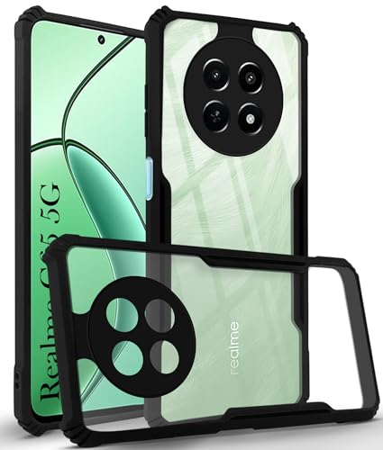 Image of Jkobi Back Cover Case for Realme C65 5G (Shockproof with Polycarbonate Clear Panel | Professional Black)